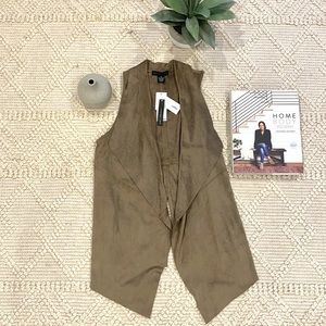 Faux Leather Sleeveless Cardigan Vest *NEW WITH TAGS*